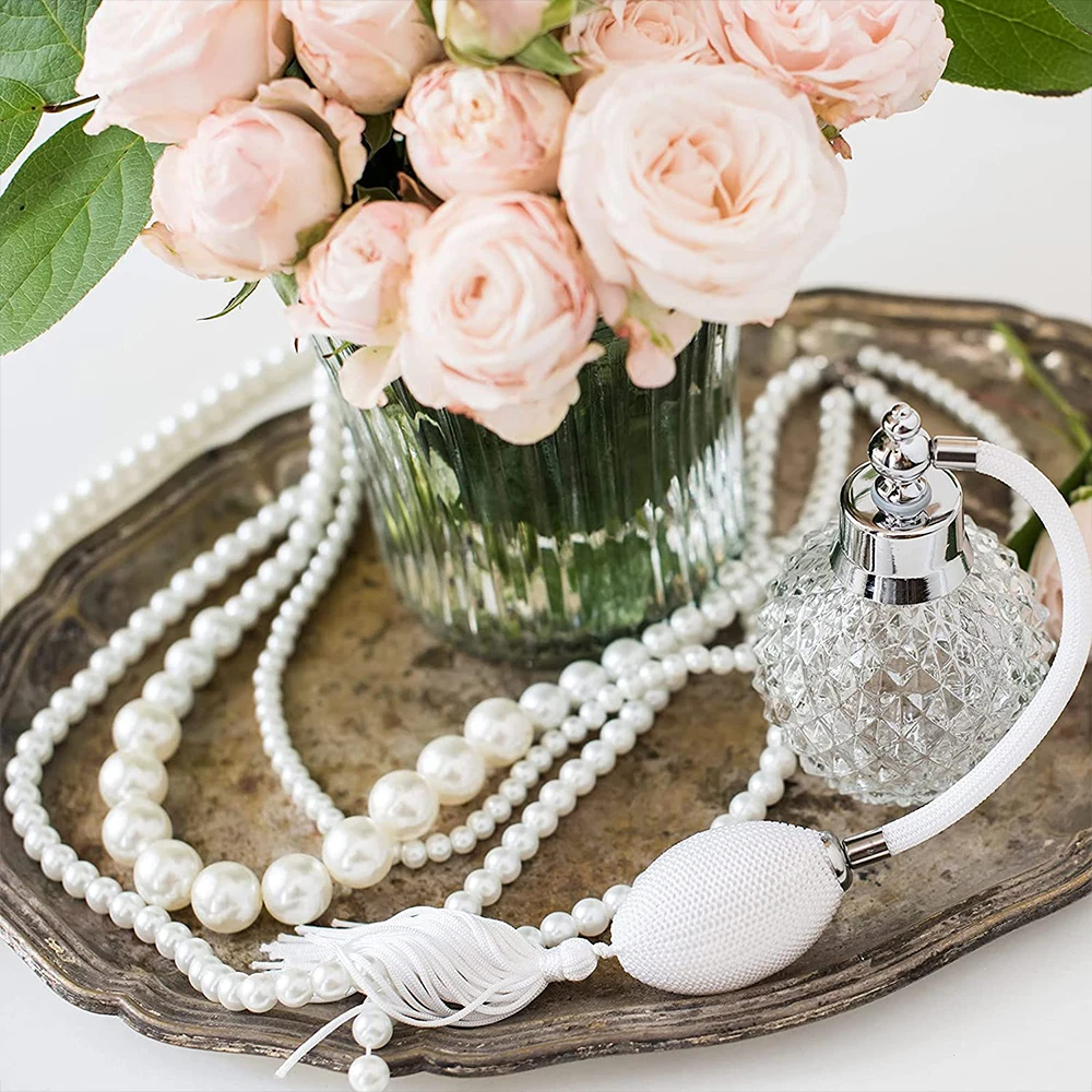 
Handcrafted Bright White Imitated Pearl Beads Set With Stretchy Crystal Cord 4 Pieces Beading Needles for DIY Jewelry Making 