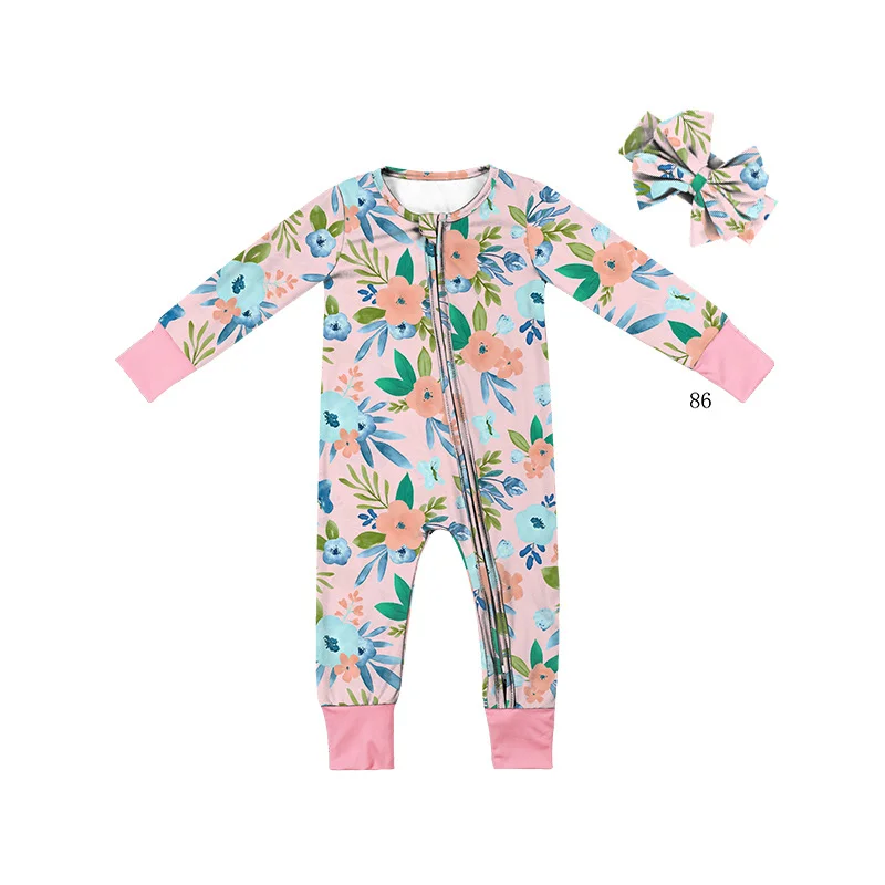 Bamboo Baby Romper Newborn Infant Zipper Onesie Pajamas Jumpsuit Bamboo Baby Romper Clothes For Baby Boys Girls