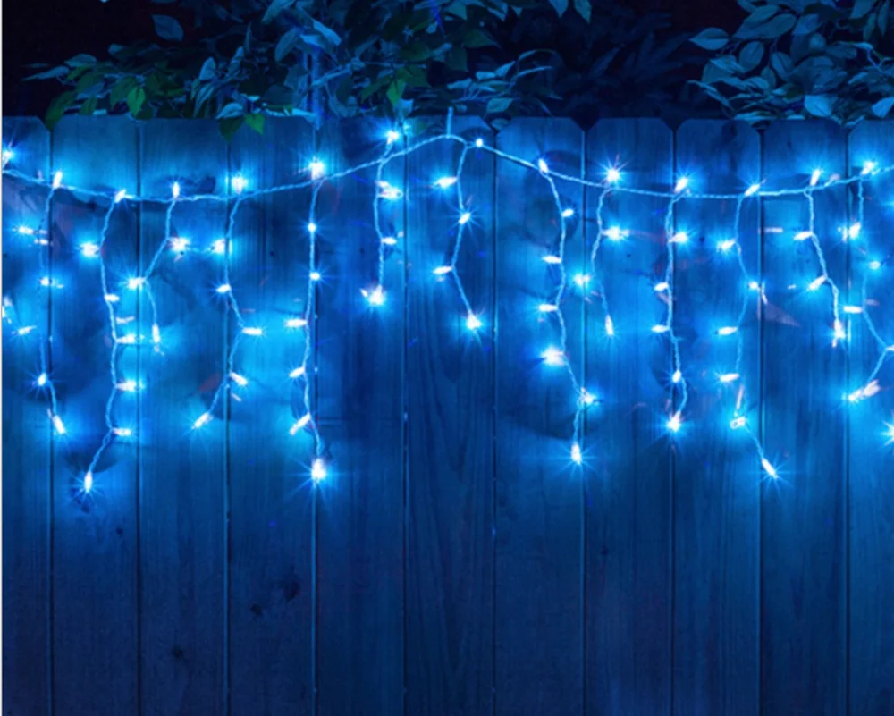 outdoor IP65 waterproof Rubber cable 5M width Warm White  Led Christmas icicle  Light