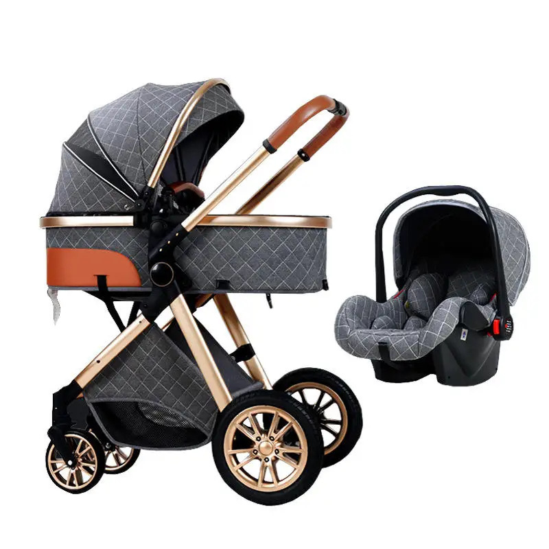 Manufacturers Wholesale Baby Strollers 3 In 1 Aluminum Alloy Baby Stroller With Car Seat