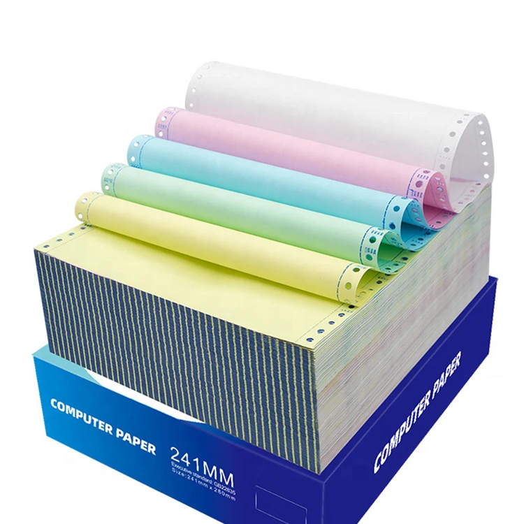 High Quality Wholesale NCR Paper 1 2 3 4 5 6 7 PLY A4 Cfb Cb Cf Carbonless NCR Computer Paper For Dot Matrix Printer