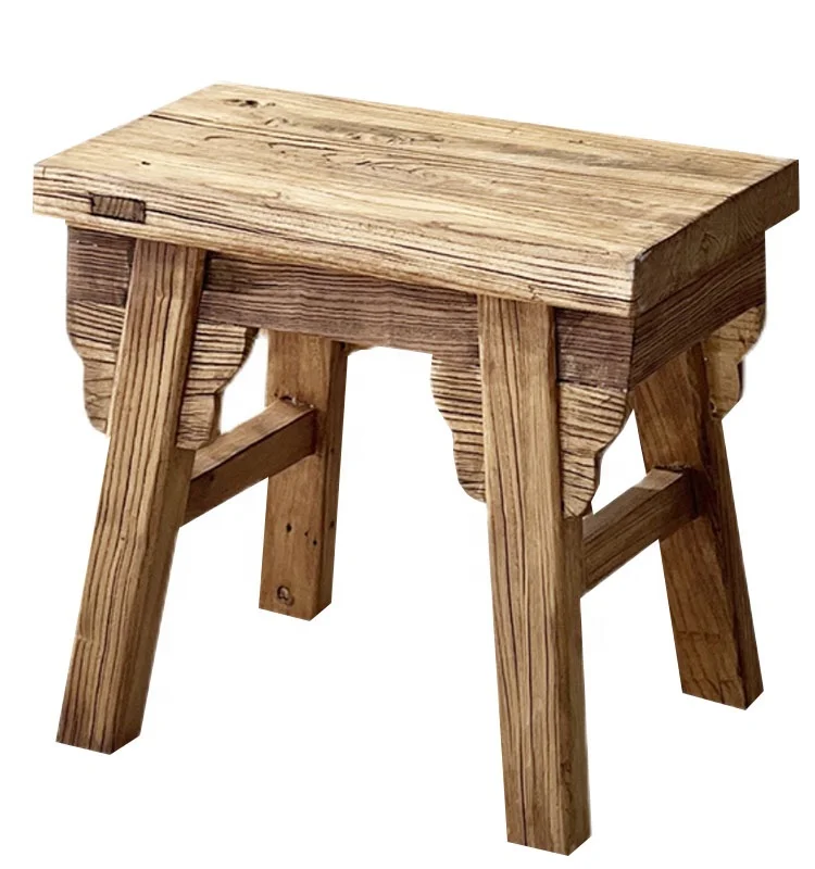 home furniture wholesale customized rustic farmhouse small short elm wood bench