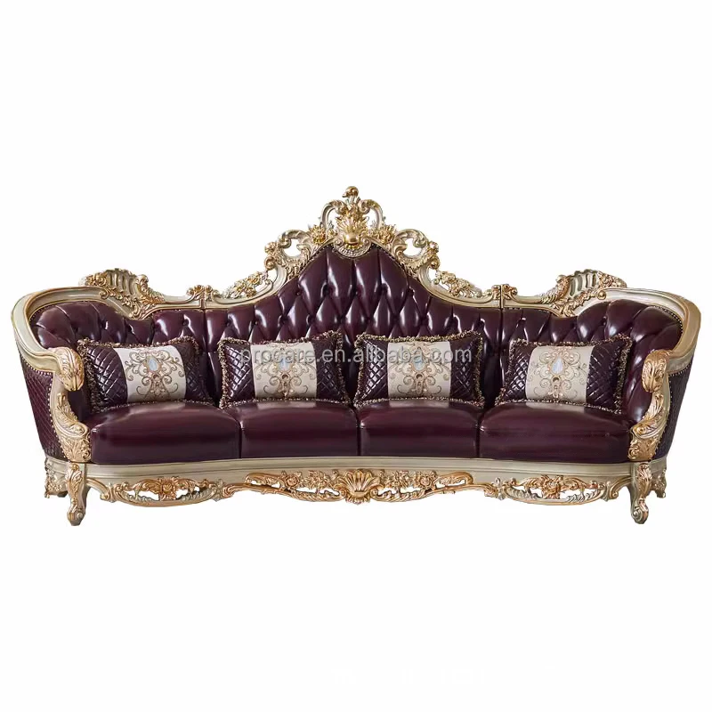 Luxury rococo style Italian rococo living room furniture 1+2+3 with coffee table