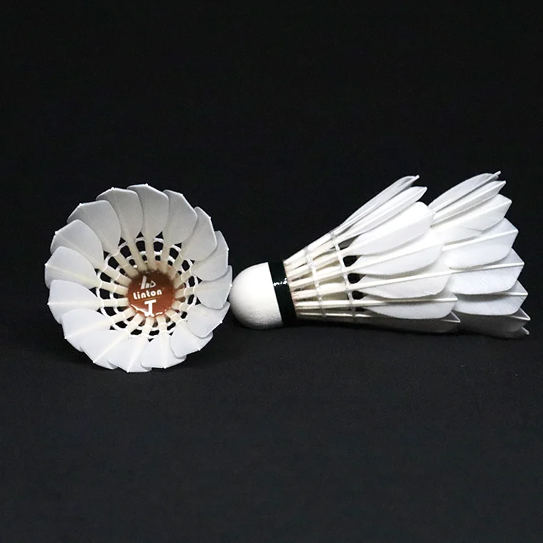Good Quality Brand White Goose Feathers Shuttles Three Layers Cork Import Badminton Shuttlecock
