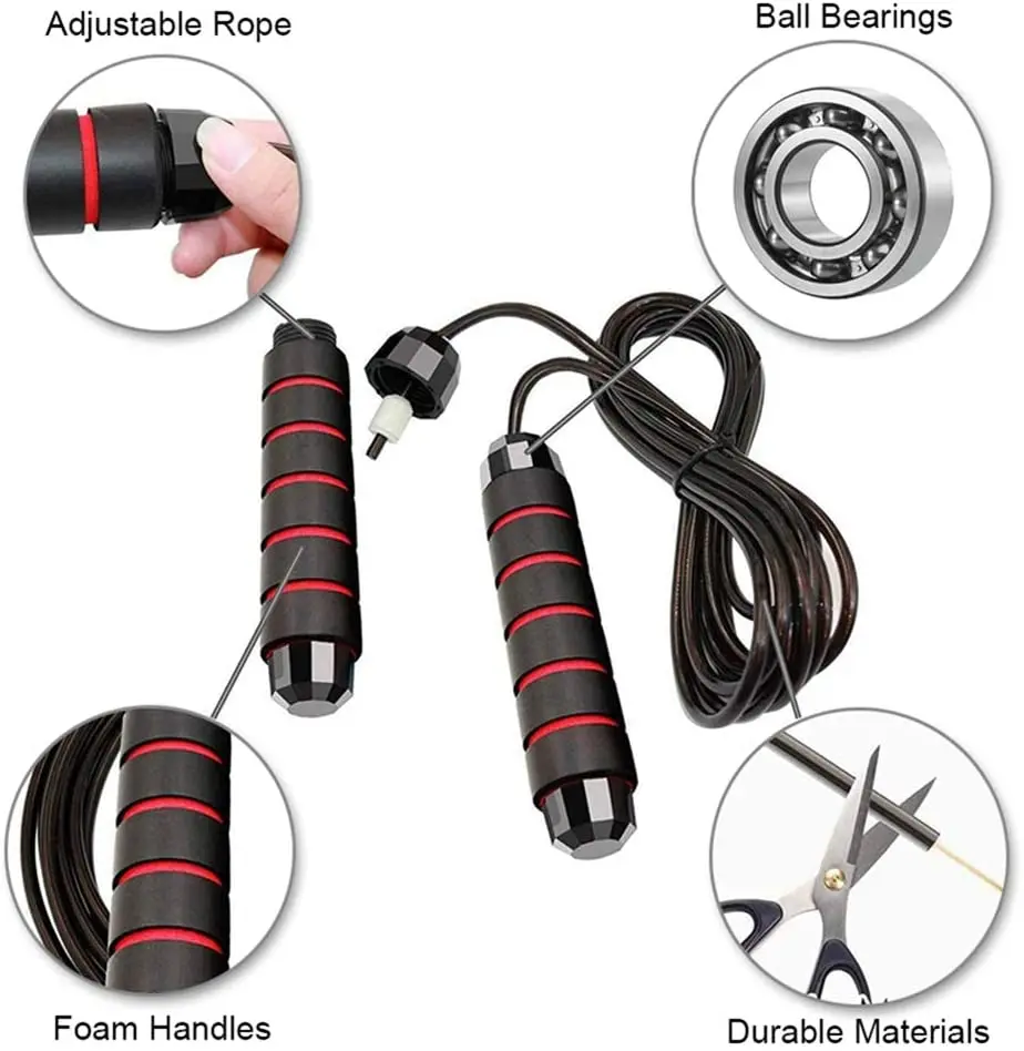 UPOWEX Custom Adjustable Jumping Ropes, Ball Bearings Tangle-Free Rapid Speed Cable Skipping Rope, Adjustable Speed Jump Rope