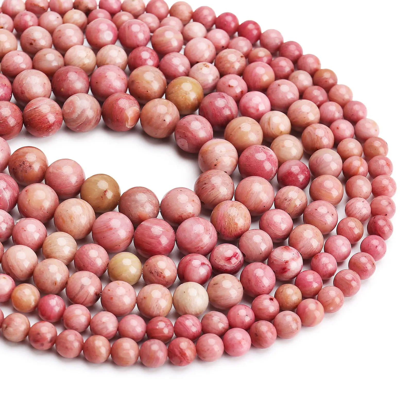 Wholesale Natural Stone Round Smooth Loose Beads Crystal Healing Gemstone Purple Lepidolite African Turquoise Bloodstone for DIY
