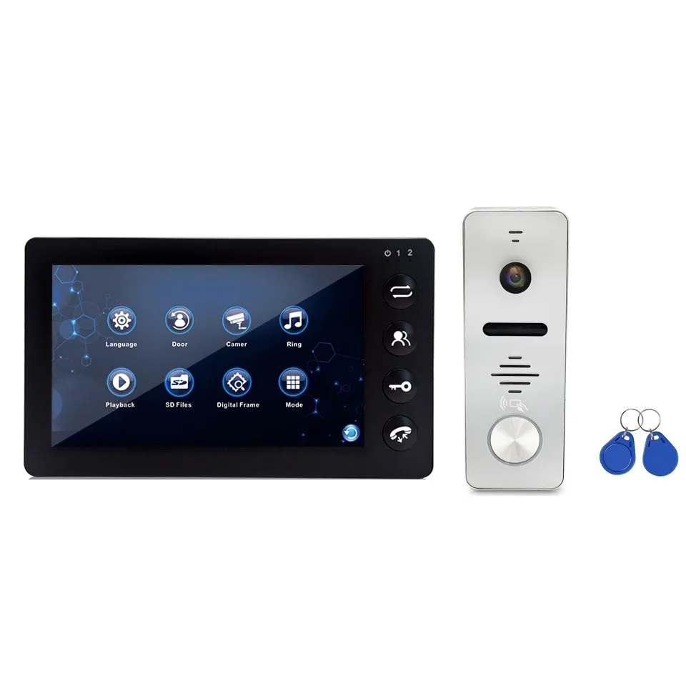 HD Video Door Phone Doorbell Intercom Kit With Smart Visitor Detection camera
