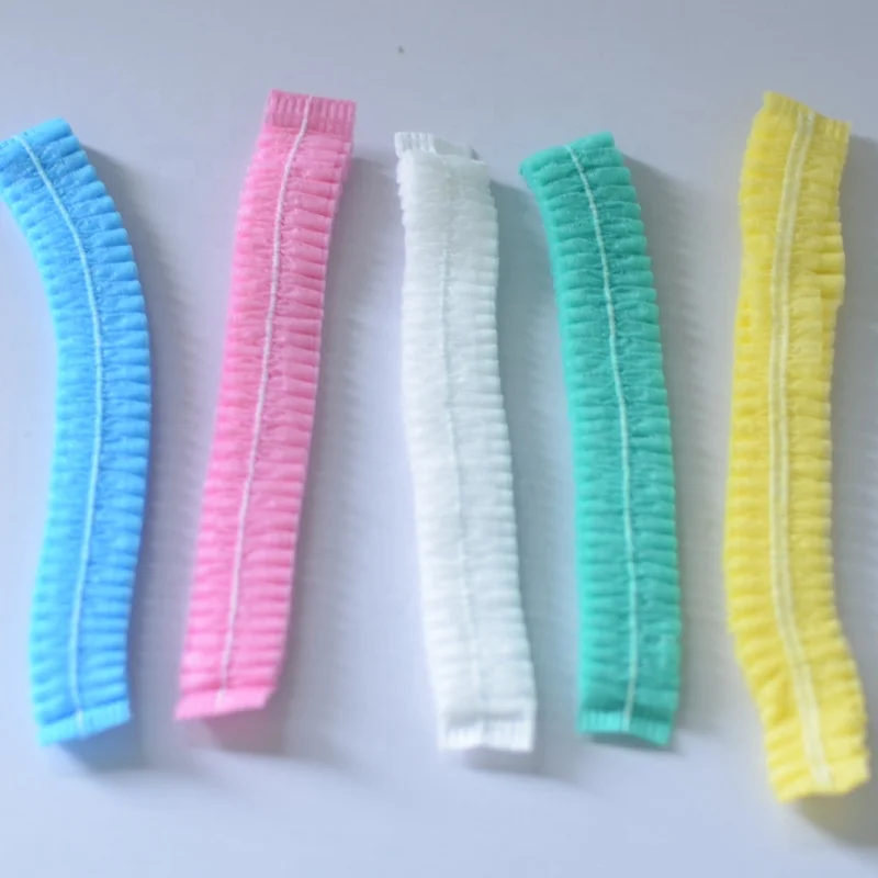 Disposable polypropylene medical hair cap hairnet single or double elastic factory supplying