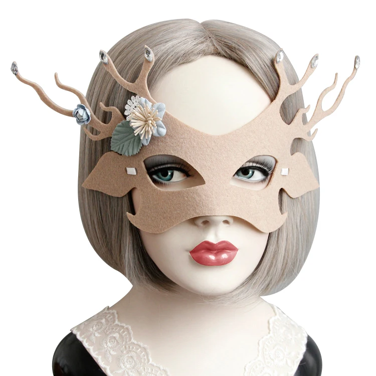 Оптовая продажа от производителя, индивидуальная Рождественская маска для глаз на Хэллоуин, войлочная маска на половину лица