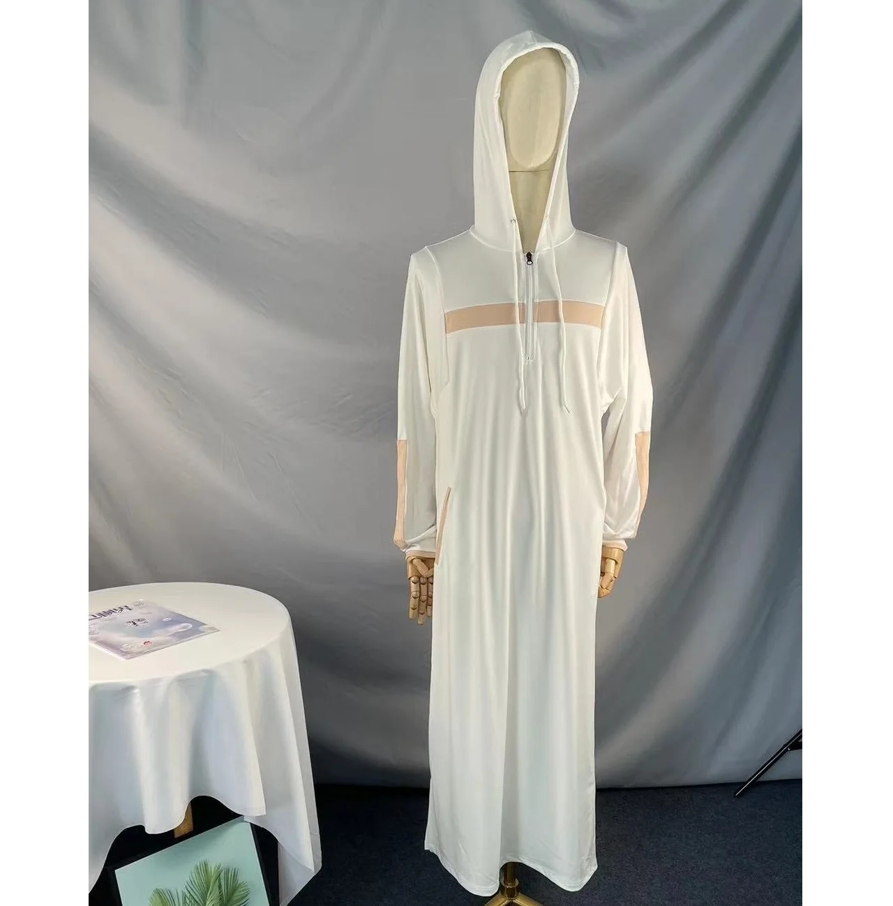 Новейшее однотонное пальто daffah jubba Исламская одежда thawb Толстовка мужская мусульманские мужские халаты