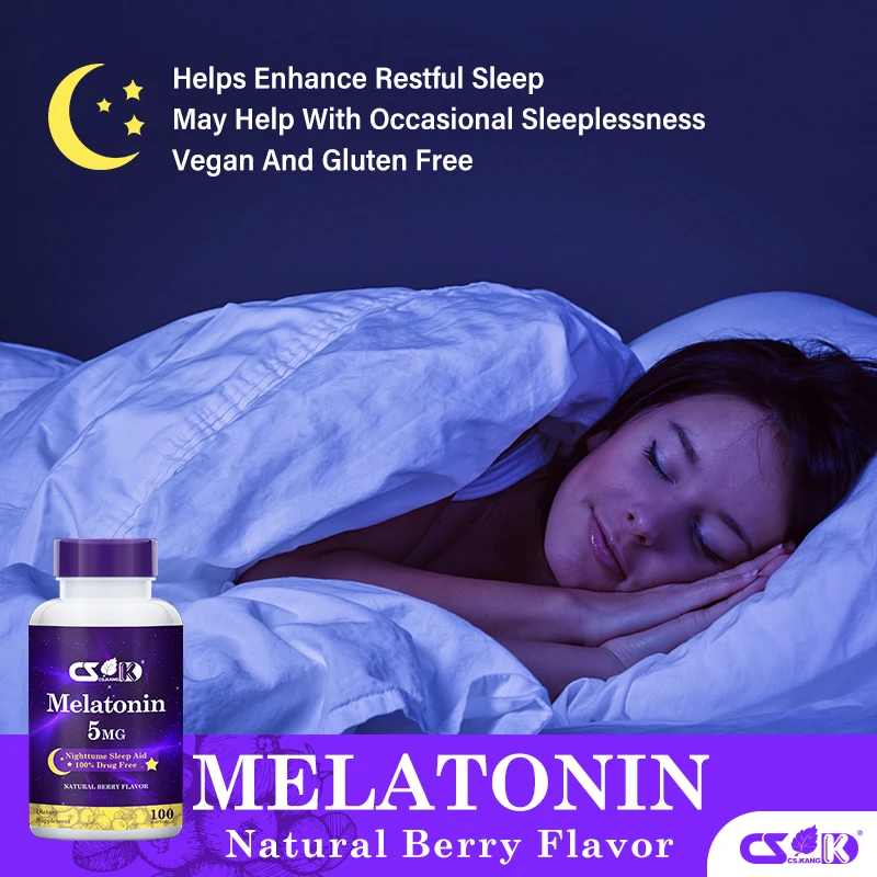 Melatonin Capsule  Hot Selling Helps With Occasional Sleeplessness Nighttime Sleep Aid Melatonin Supplement