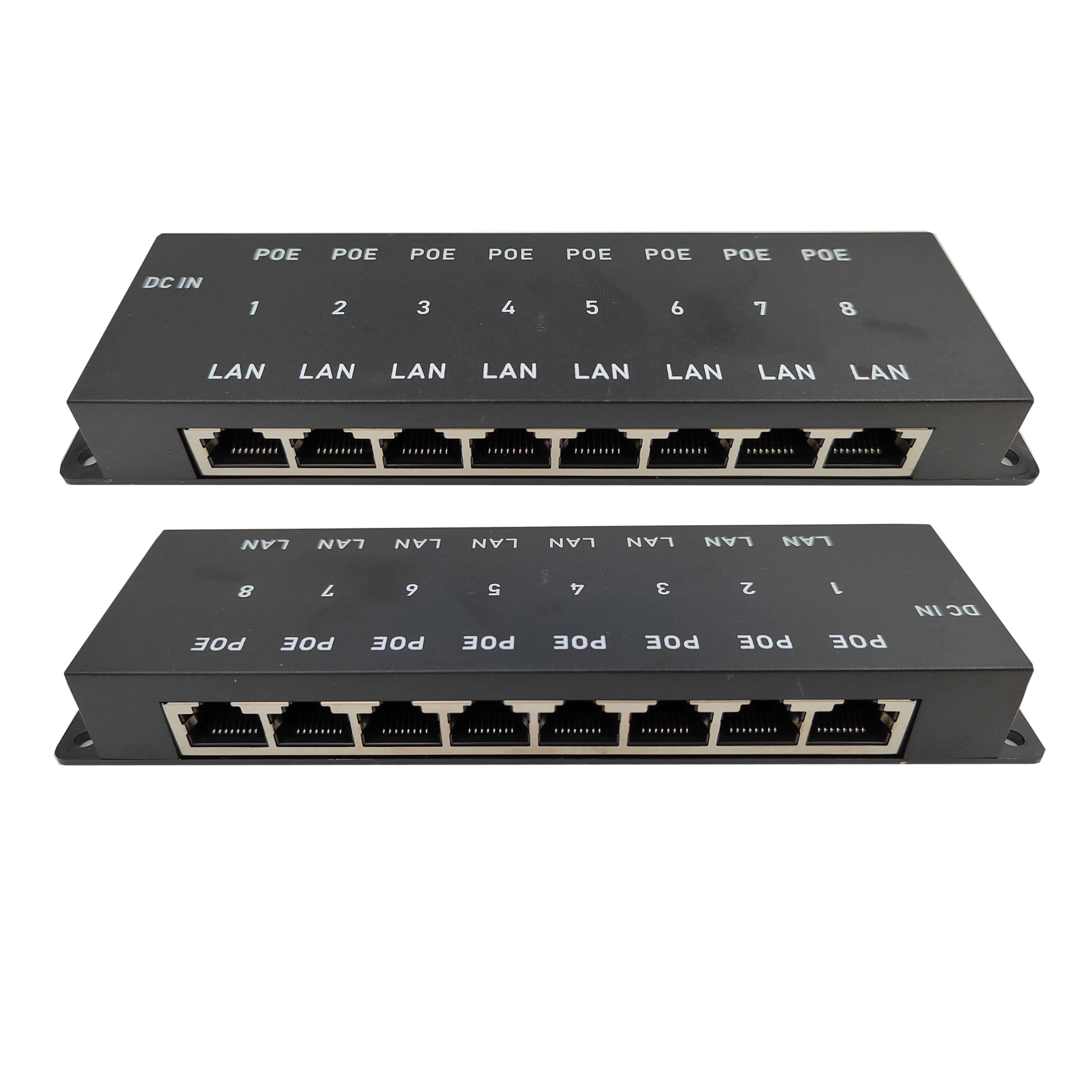 8 портов безопасности Power over Ethernet пассивный инжектор 24V/48V PoE панель для IP камеры беспроводной