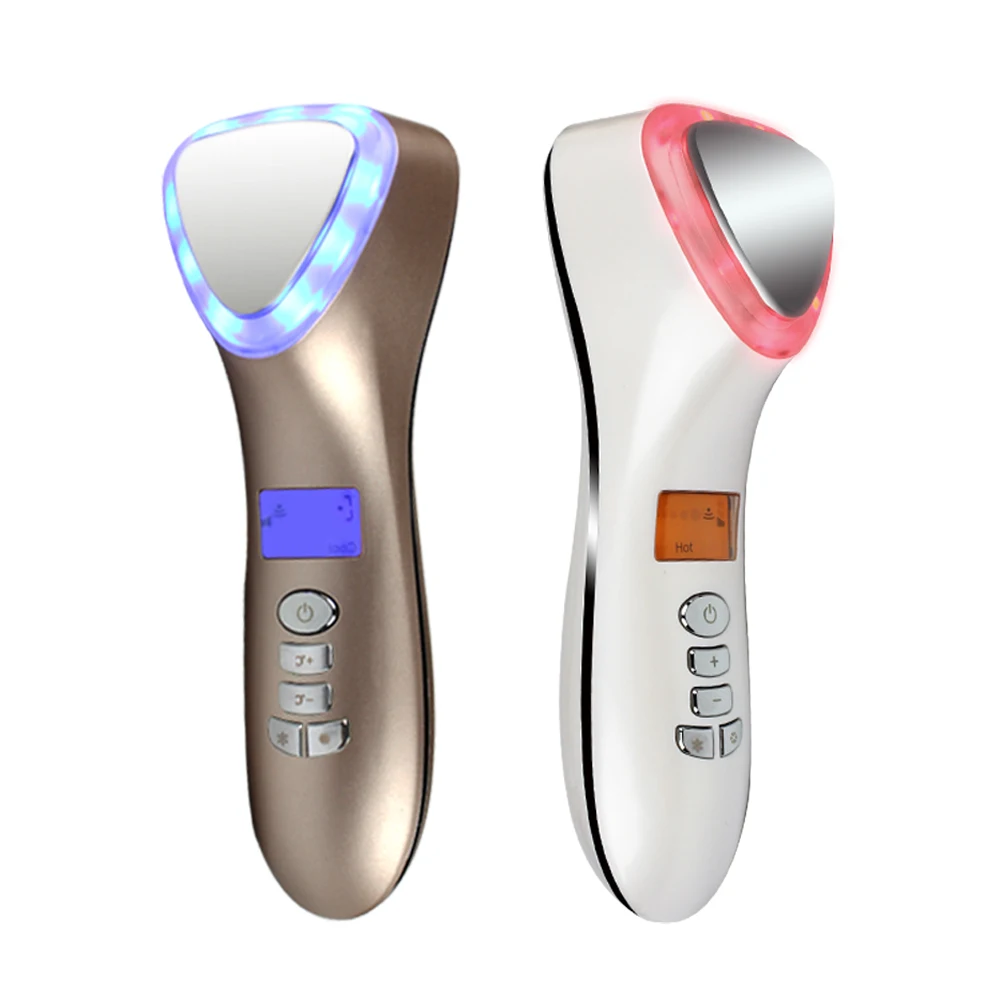 Anti-aging Anions Ion Import Vibration Massager Remover  Hot and Cooling Skin Firming Care Facial Moisturizer Tightening
