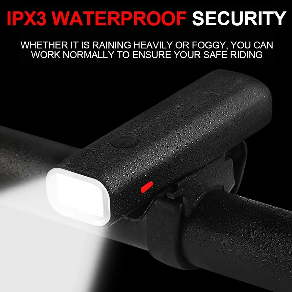 Bicycle Riding Equipment Accessories IPX3 Waterproof  400 Lumen Flashlight USB Rechargeable Bike Lights