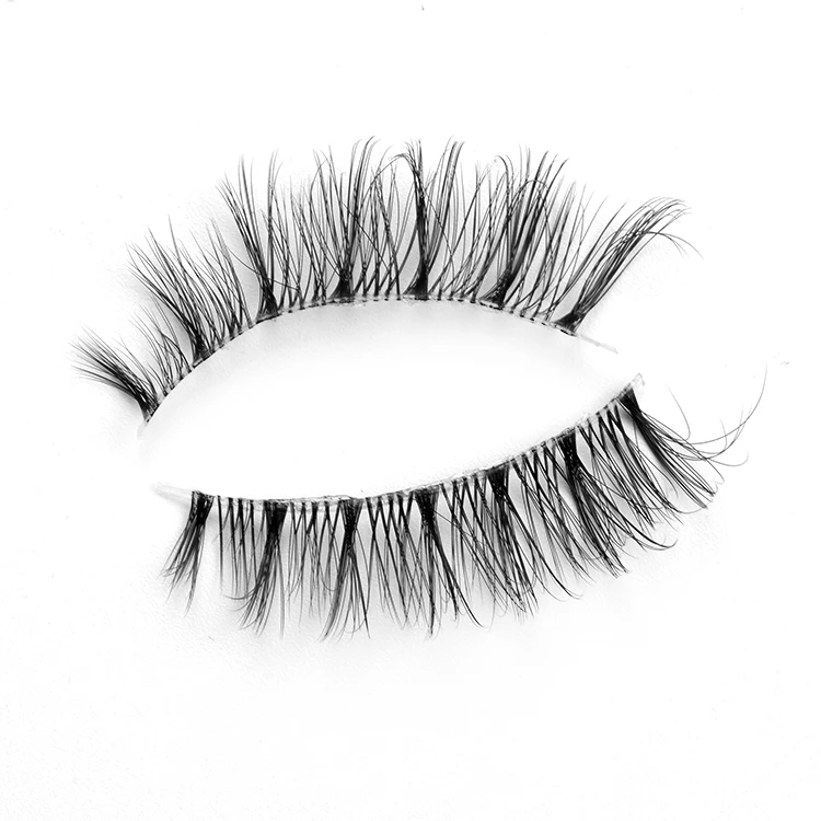 Maynice Vegan Cruelty Free Clear Band Strip Faux Mink Lashes 3d Natural False Eyelash Wholesale Synthetic Fluffy Eyelashes