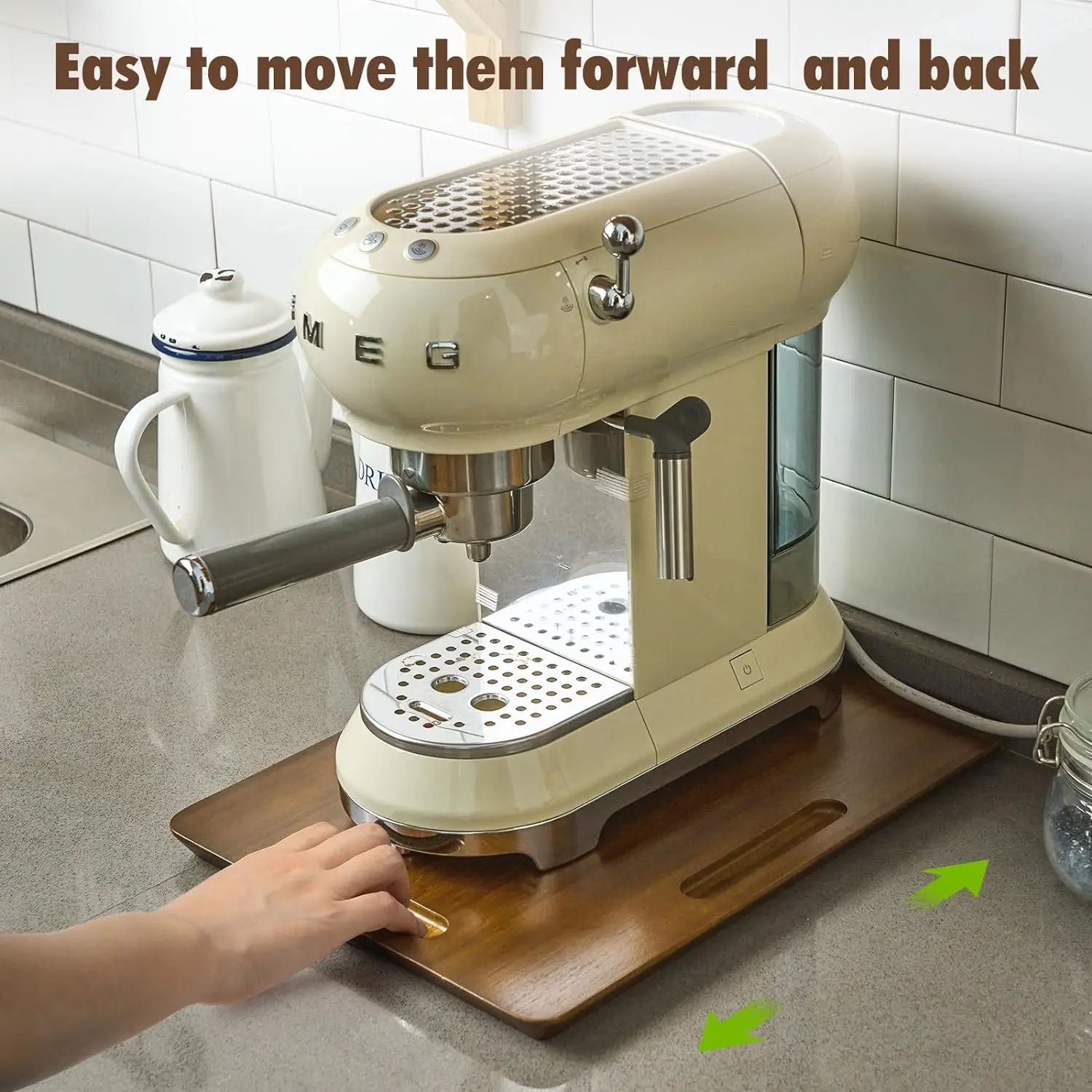 Bamboo Appliance Slider for Kitchen Appliances Sliding Tray for Coffee Maker, Mixer, Toaster, Under Cabinet Sliding Applia