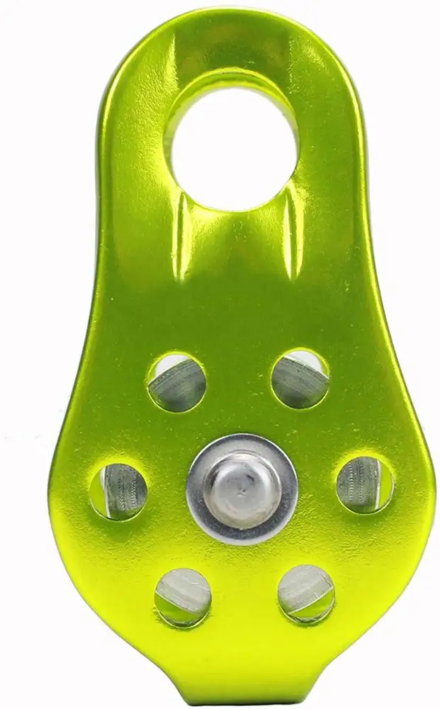 Aluminium Magnesium Alloy Climbing Pulley Rescue Pulley Heavy Duty Single Swivel Rope Pulley for Block Climbing Safety Equipment