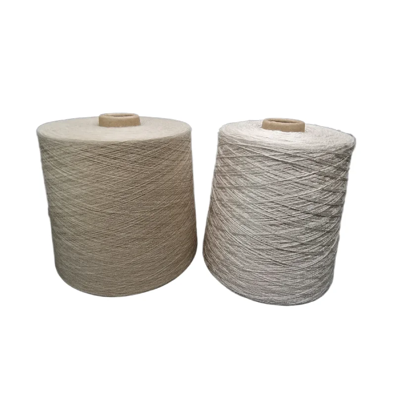 High Quality CVC 60/40 55/45 Polyester Cotton Blended Yarn 21S  Light Khaki For Knitting