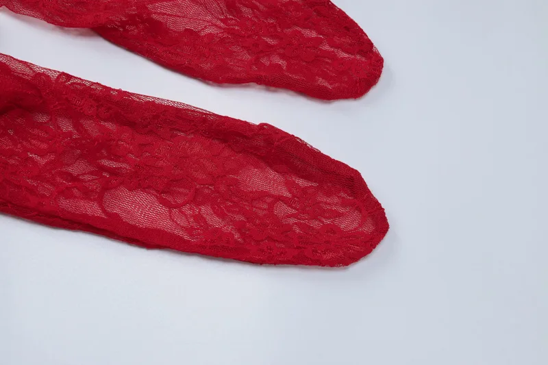 OJW091521 Plastic Dresses Women Sexy Lace See Through Dress made in China