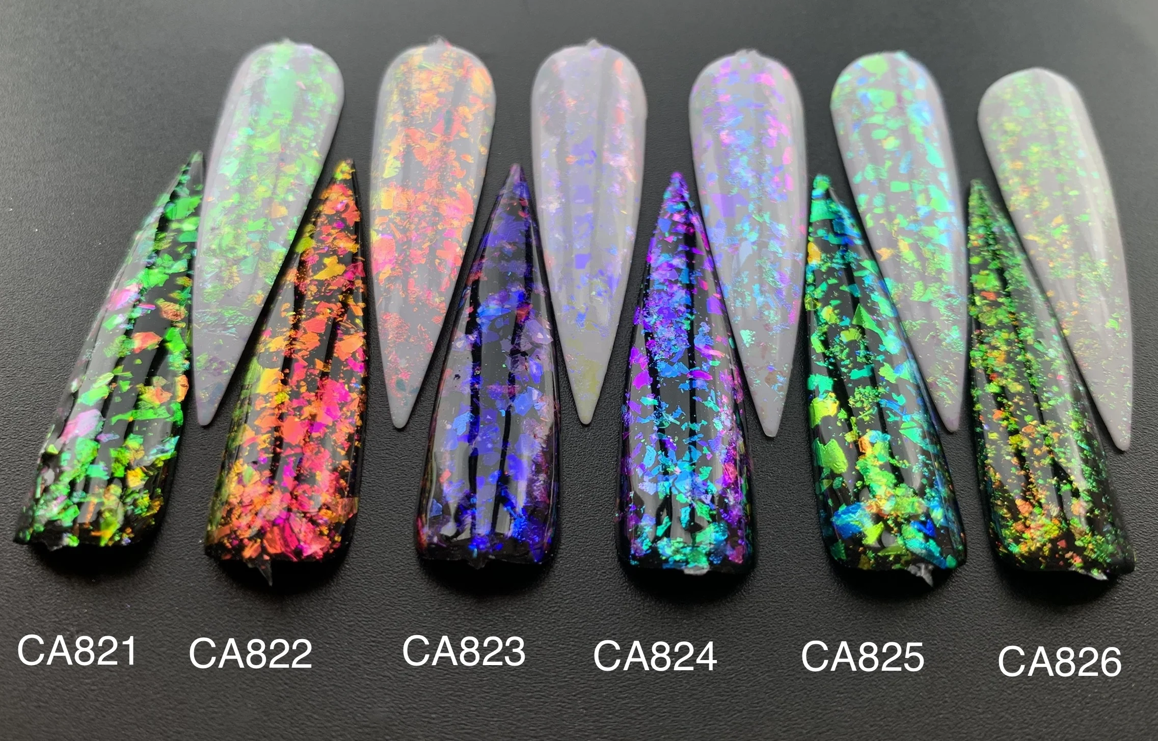Factory Bulk Iridescent Aurora Opal Nail Glitter Eye Flake Chameleon Chrome Transparent Flakes