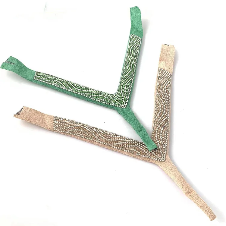 Fashion Glass Decoration Rhinestone Sandals Upper Material Slipper Semi Finished Shoe Uppers