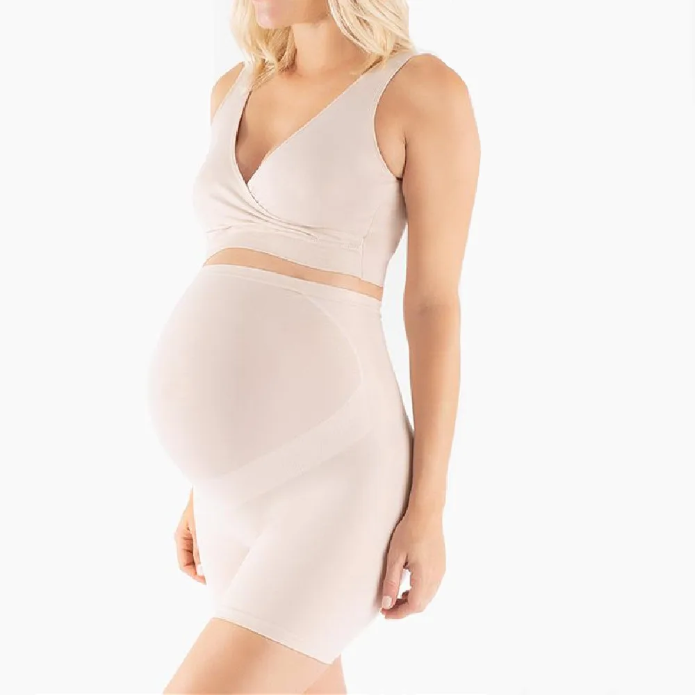 OEM ODM Женская Бесшовная корректирующая одежда шорты для беременных до середины бедра