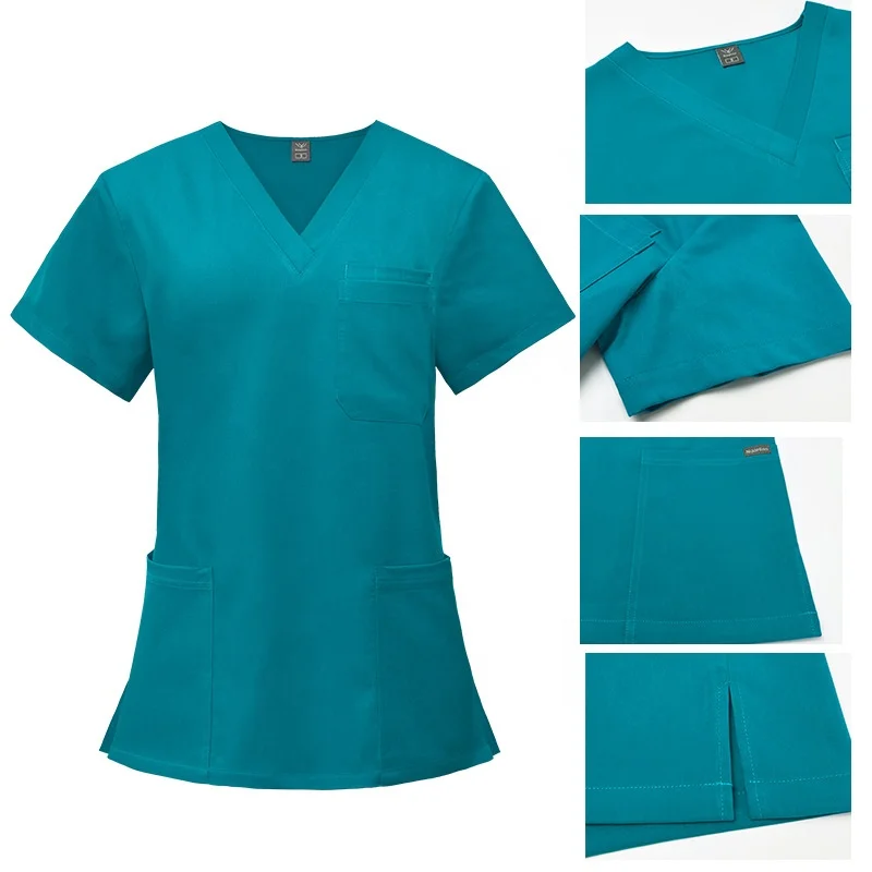 Unisex Women Men Custom Logo Scrub Suits nurse scrubs suits medical hospital uniform sets top jogger pants scrubs uniforms sets