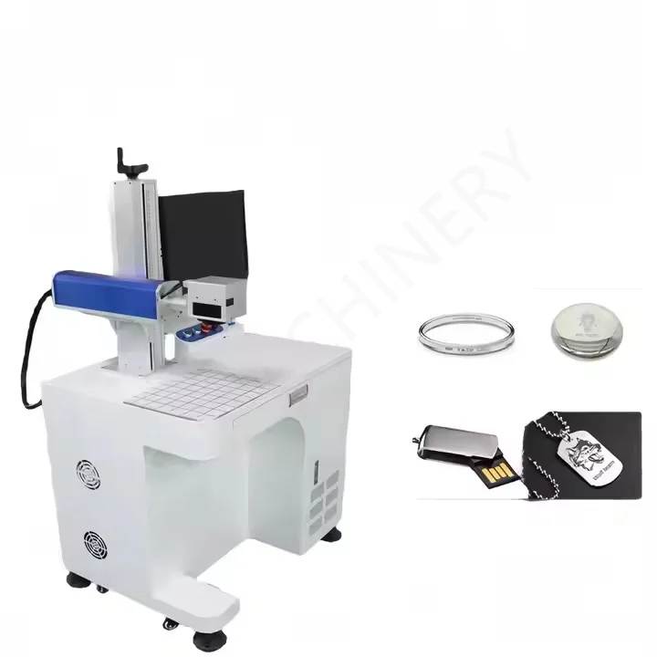 Auto focus cabinet integrated paper card plastic wood leather acrylic metal nameplate QR code date text laser engraving machine