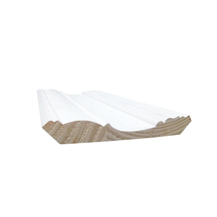 Waterproof Decorative Primed Crown Moulding Customized Wood for Ceiling