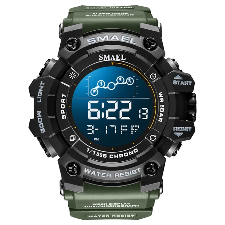 Luxury Brand Mens Sports LED Alarm Stopwatch Function SMAEL 8082 Digital Watch