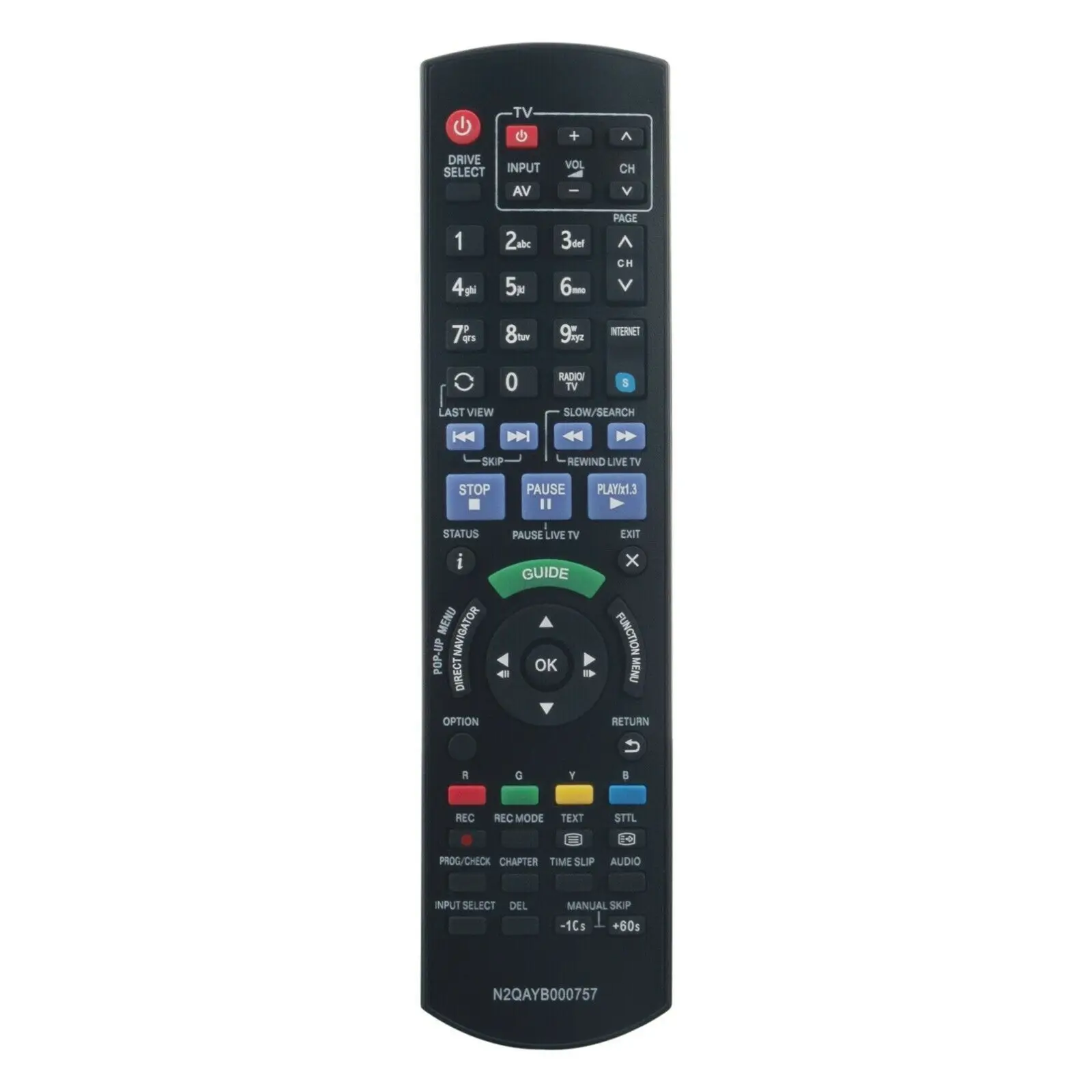 Functional N2QAYB000757 Universal Remote Control Work For Blu-Ray Disc Player HDD Recorder DMRPWT520 DMRPWT520GL