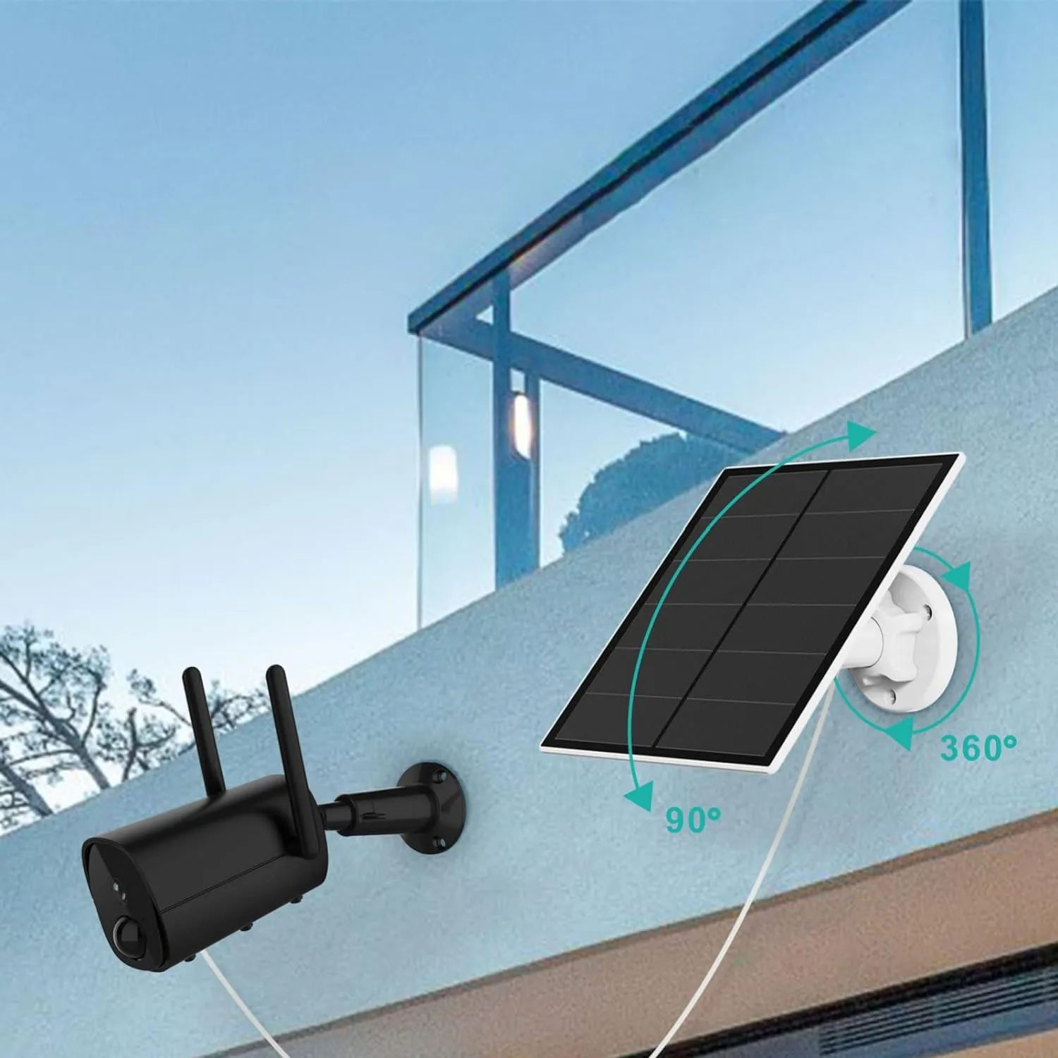 6W 5V Waterproof Outdoor Micro USB Solar Panel Adjustable for Rechargeable Battery Security CCTV Camera