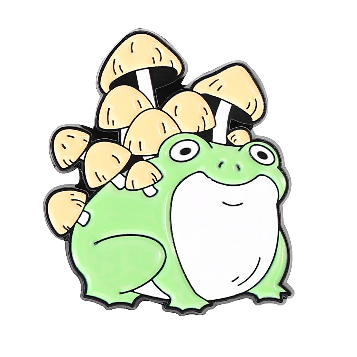 Cartoon Animal Hedgehog Brooch Metal Badge Creative Enamel Pins Frog Mushroom Flower Brass Europe Customized Lapel Pins Plated