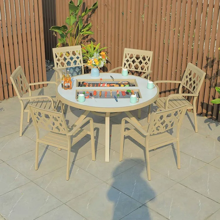 Korean Grill Tables Charcoal Electric for Restaurant Bbq Pit with Grill Table Korean Bbq Restaurant Cast Aluminum Bbq Table