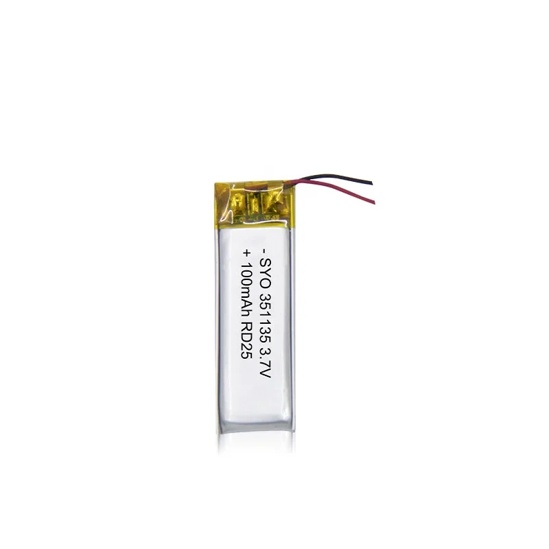 
Universal Manufacture Lithium Polymer Battery small lithium polymer battery for face cleanser 351135 100mah 3.7V 
