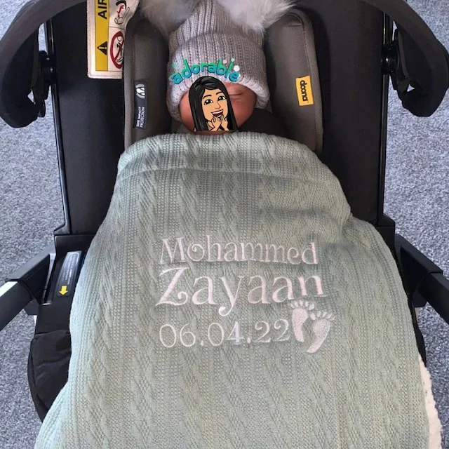 Name Personalised Baby Blankets Newborn Knitted Swaddle Wrap Cotton Crochet Toddler Infant Baby Bedding Crib Bed Stroller Cover