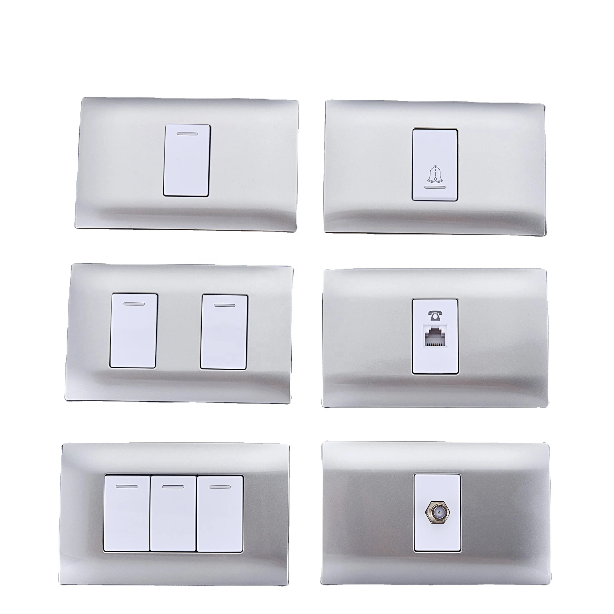 Factory Outlet 1 2 3 gang  push button switch  light home use wall switches