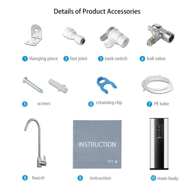 Домашний аппарат для фильтрации воды с обратным осмосом очиститель под раковиной диспенсер системой обратного осмоса