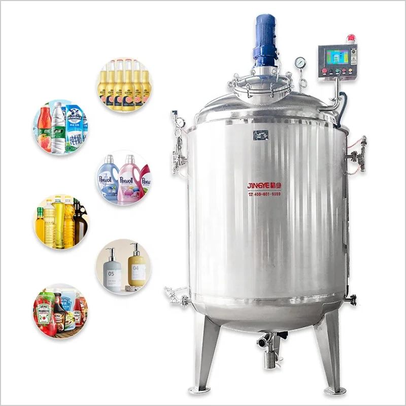 Large capacity stainless steel beverage mixing tank  jam cooking mixer tank corn juice vacuum mixing cooking tank with  CE
