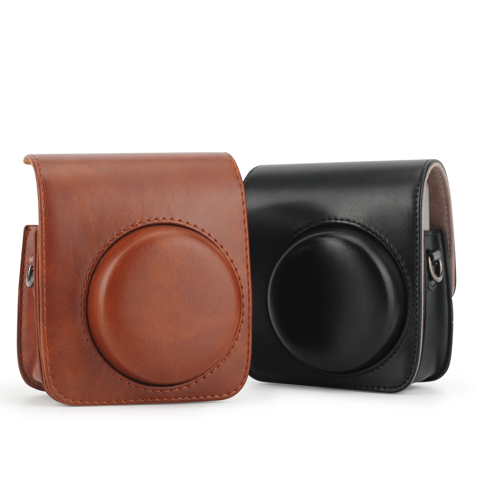 Protective Case Compatible with Instax Mini 90 Solid color Instant Camera with Photos Pocket & Adjustable Shoulder Strap