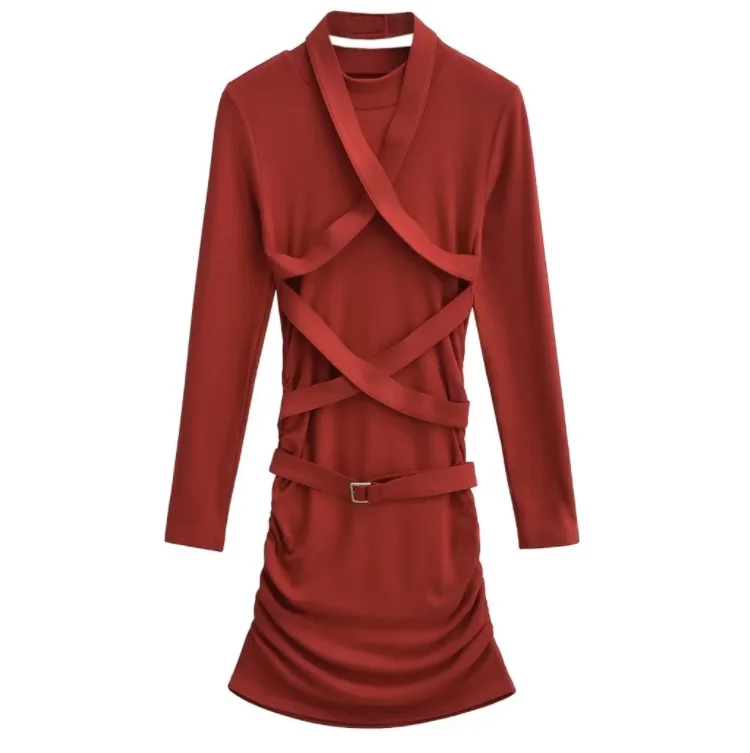 Runwaylover 2506 Cross Over 2024 Ladies Fashion A-Line Casual Dress