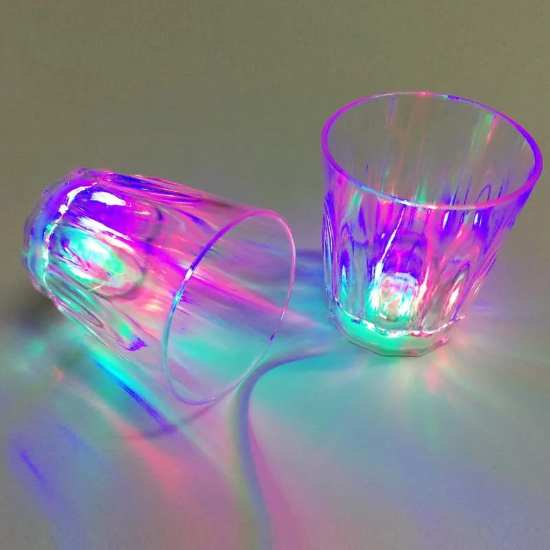 Creative Water Induction Luminous Cup Colorful Button Coke Cup Birthday Party Bar KTV Appliance Led Plastic Cup