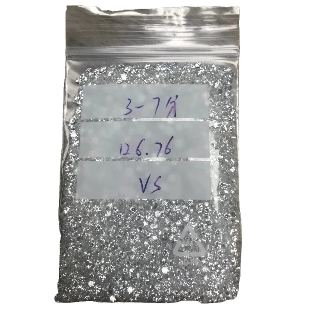 0.7-4.0mm Lab Synthetic Diamond D E F Color VS Clarity CVD/ HPHT Polished Loose Melee White Round Cut Diamonds