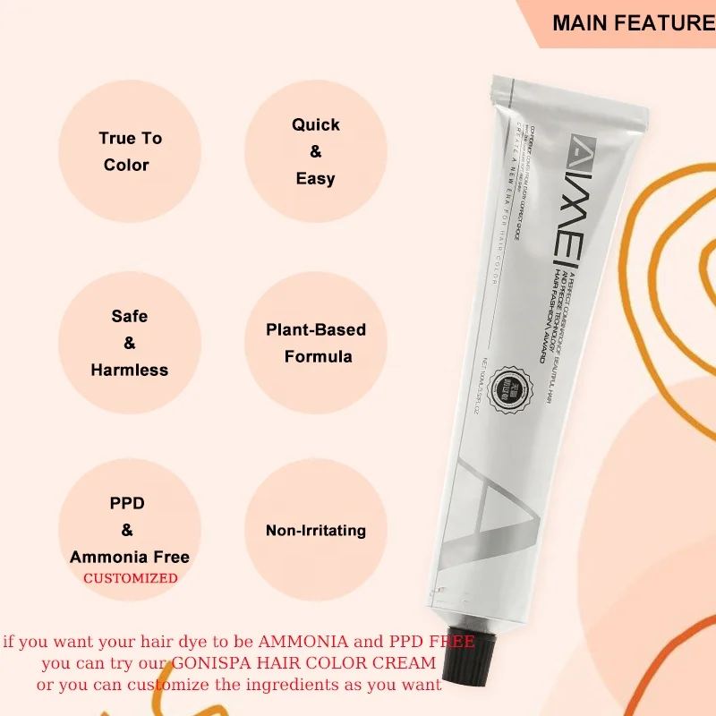 OEM Low Ammonia Red Wine Hair Color Cream Hair Dye for Professional Salon Permanent Coloring Dyeing