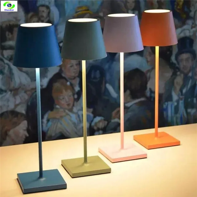 CHANDLER LED Restaurant Hotel Desk Lights Touch Dimming Rechargeable Table Lamps