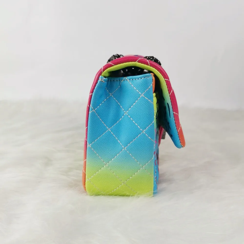 TS9018 2021 Hot Selling Latest Graffiti Bag For Women Designer Leather Graffiti Purse With Chain Bag Ladies Graffiti Handbag