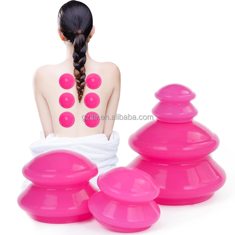 AITE Reuse Double layer anti cellulite vacuum tools Medical grade silicone body and face cupping massage cups set