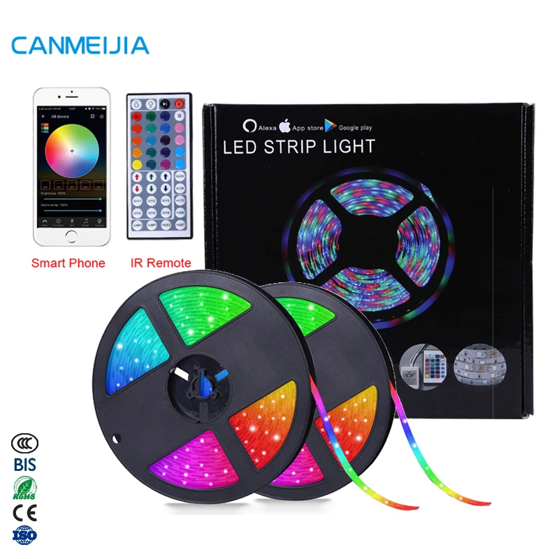 5050 12 В 5 м 10 китайский светильник RGB цветные ленты Светодиодные Цвета Водонепроницаемый пульт дистанционного управления Smart Wifi Светодиодная