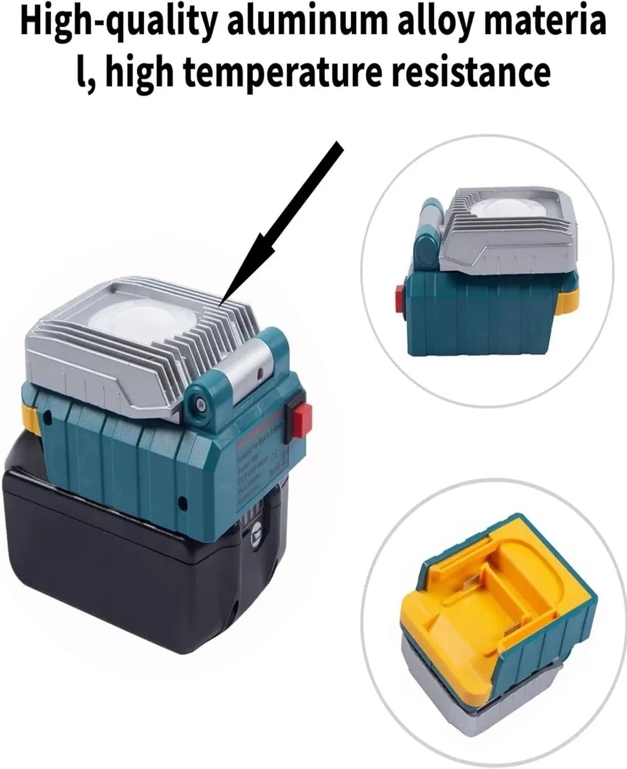 Urun 10W Cordless Portable Battery Powered LED Work Light Battery powered Lamp suit for 18v 20v lithium ion power tool batteries