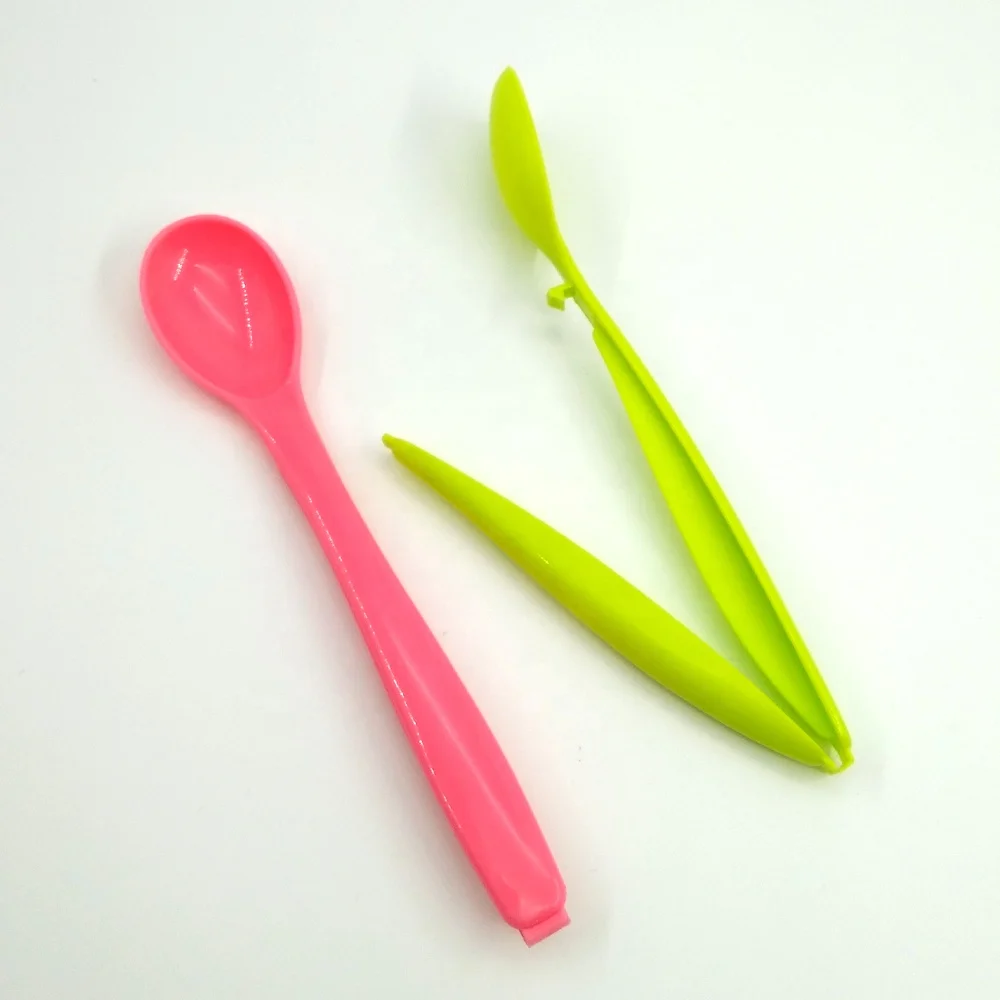 
Long handled plastic tea coffee spoon bag clip 